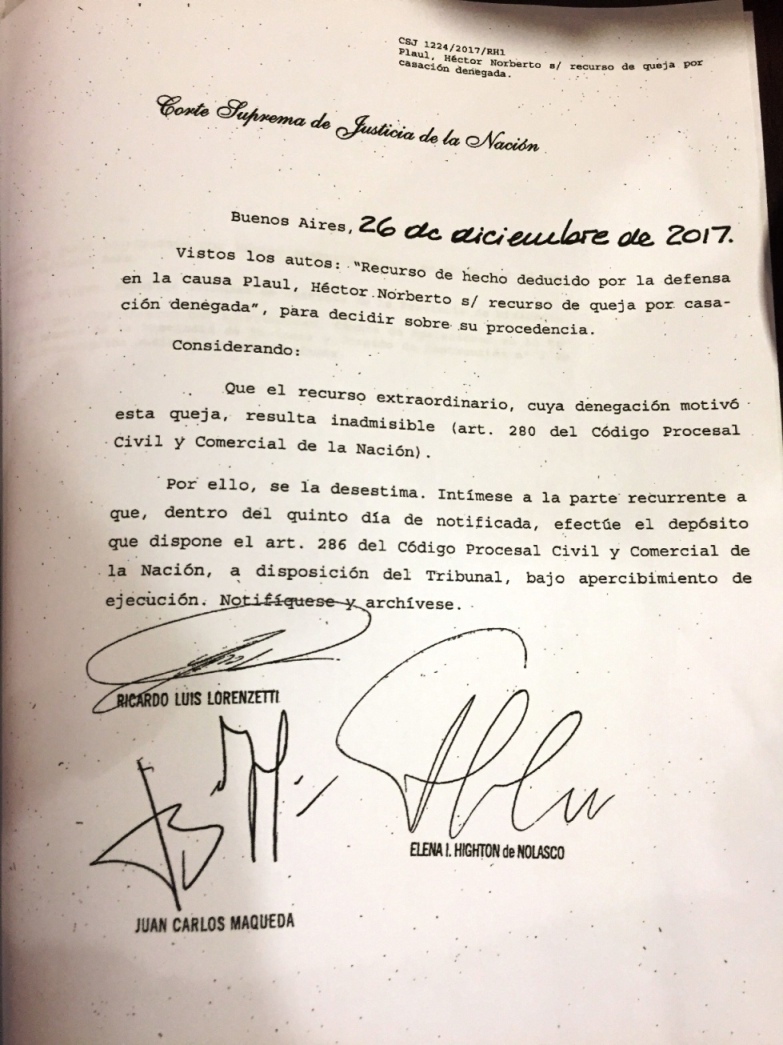 Fallo corte - diciembre 2017