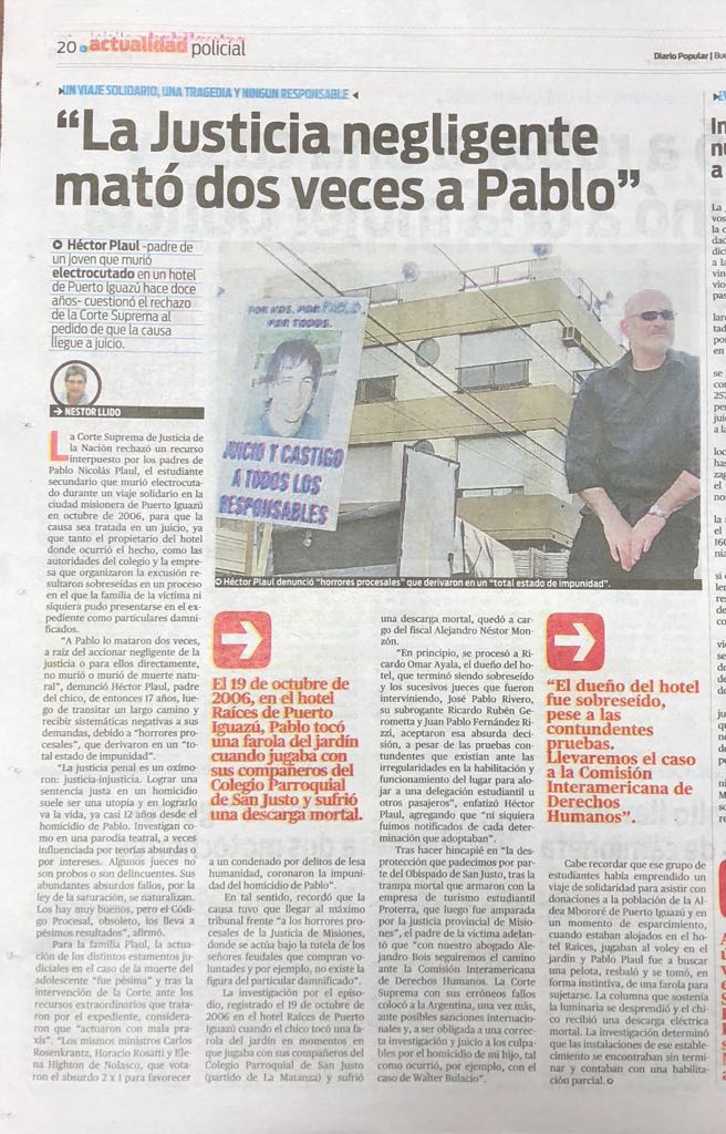 Nota diario cronica del 22/07/2018